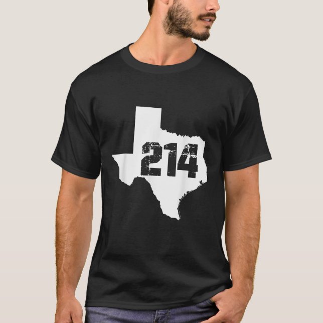 Camiseta Código de área de Dallas Texas 214 (Anverso)