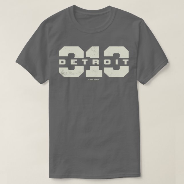 Camiseta Código de área de Detroit Michigan 313 (Diseño del anverso)