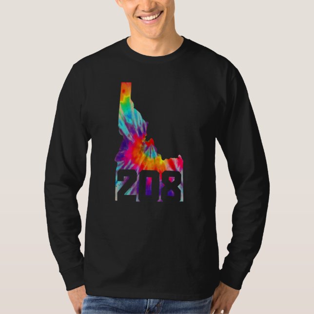 Camiseta Código de área de Idaho 208 Boise ID Orgullo Mapa  (Anverso)