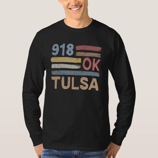 Camiseta Código de área de Retro Tulsa 918 residentes en Ok (Anverso)