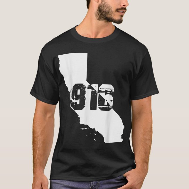 Camiseta Código de área de Sacramento California 916 (Anverso)