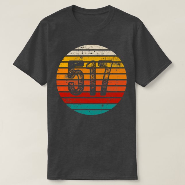 Camiseta Código de área Vintage 517 con problemas (Diseño del anverso)