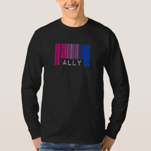 Camiseta Código de barras bisexual Orgullo Ally Queer Aesth