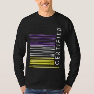 Camiseta Código de barras de bandera no binaria certificada