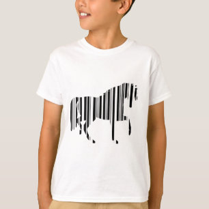 Camiseta CÓDIGO DE BARRAS DE CABALLO Diseño de patrón de có