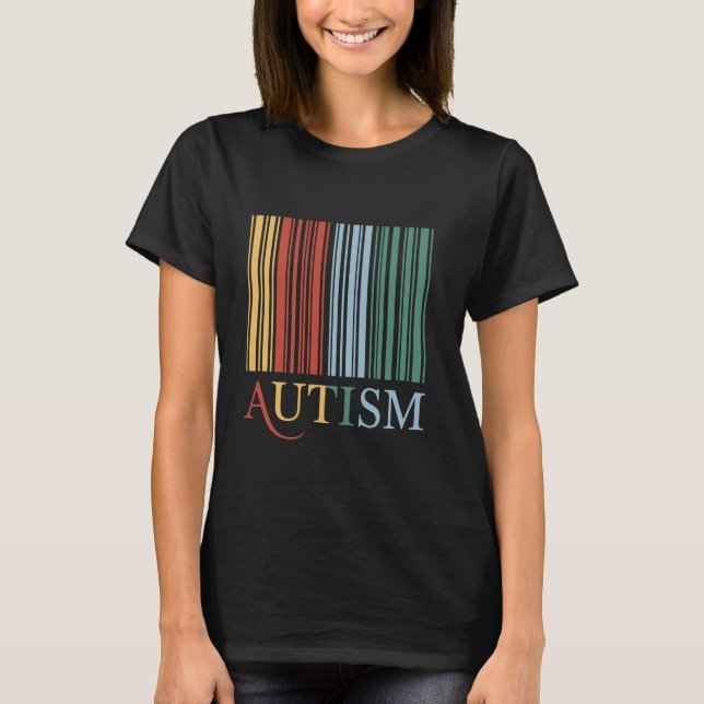 Camiseta Código de barras de concienciación sobre el autism (Anverso)