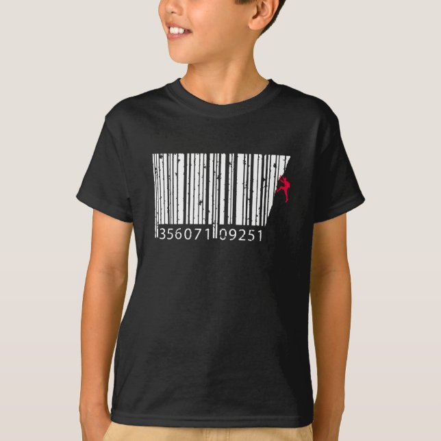 Camiseta Código de barras de Guay Mountain Climber Man (Anverso)