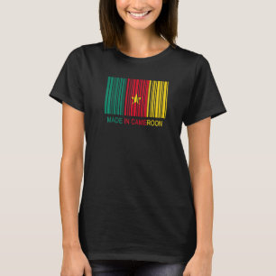 Camiseta Código de barras de la bandera de Camerún