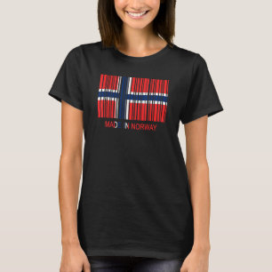 Camiseta Código de barras de la bandera de Noruega