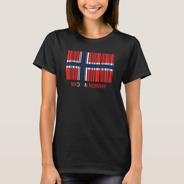 Camiseta Código de barras de la bandera de Noruega (Anverso)