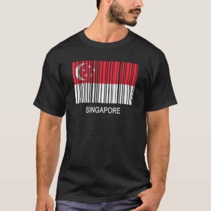 Camiseta Código de barras de la bandera de Singapur