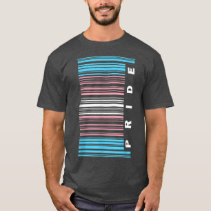 Camiseta Código de barras de la bandera del orgullo transgé