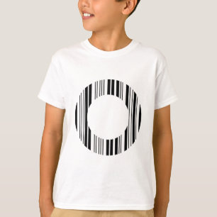 Camiseta CÓDIGO DE BARRAS DE LA LETRA O Patrón de código de