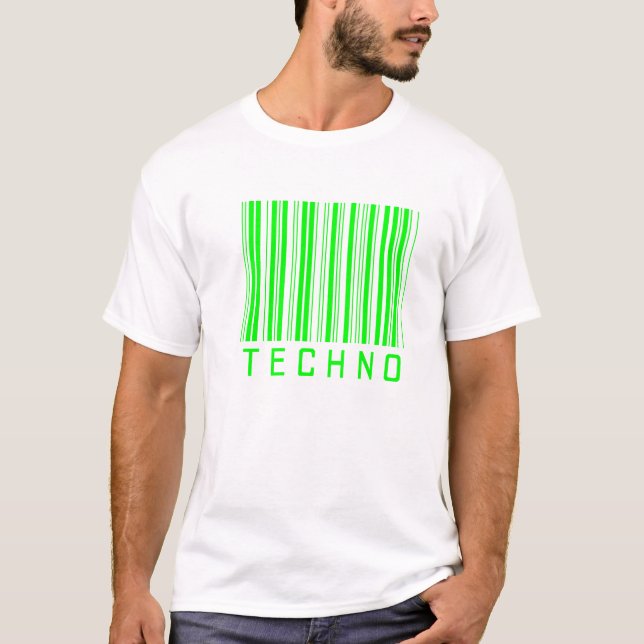Camiseta código de barras de la música del techno (Anverso)