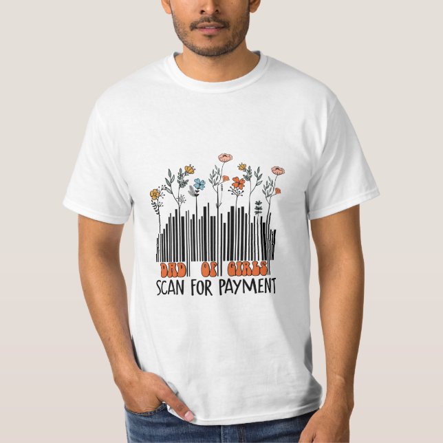 Camiseta Código De Barras De Papá De Los Chicas (Anverso)