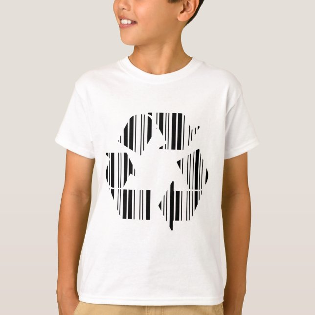 Camiseta CÓDIGO DE BARRAS DE RECICLAJE Diseño de patrón de  (Anverso)