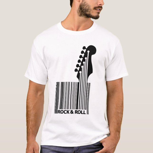 Camiseta Código de barras de Rock n Roll Clásico (Anverso)