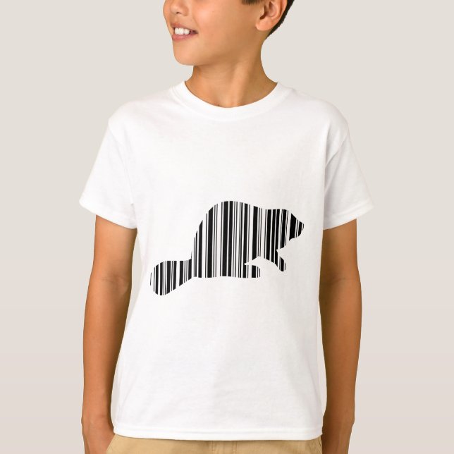 Camiseta CÓDIGO DE BARRAS DEL CASTOR Diseño de patrón de có (Anverso)