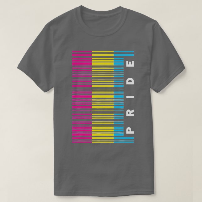 Camiseta Código de barras del orgullo de la bandera pansexu (Diseño del anverso)