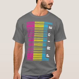 Camiseta Código de barras del orgullo de la bandera pansexu