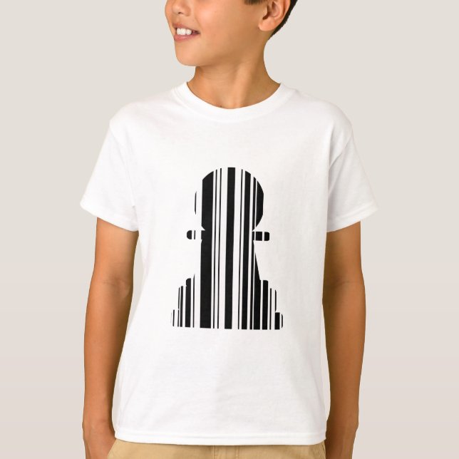 Camiseta Código de barras del peón Diseño de patrón de piez (Anverso)
