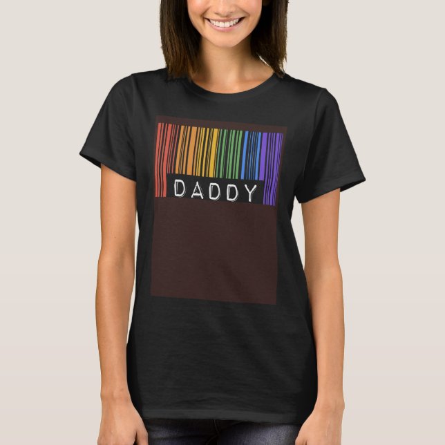 Camiseta Código de barras gay papi moda bandera del orgullo (Anverso)