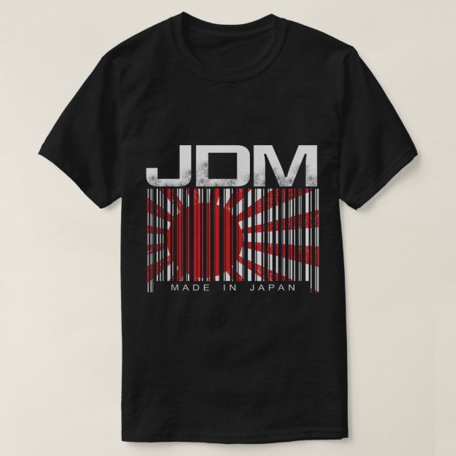 Camiseta Código de barras JDM fabricado en motores de depor (Diseño del anverso)