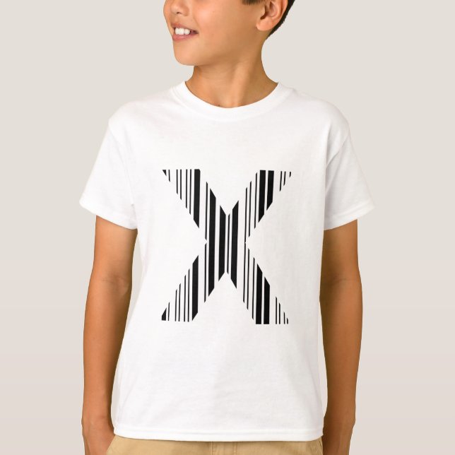 Camiseta CÓDIGO DE BARRAS LETRA X Patrón de código de barra (Anverso)