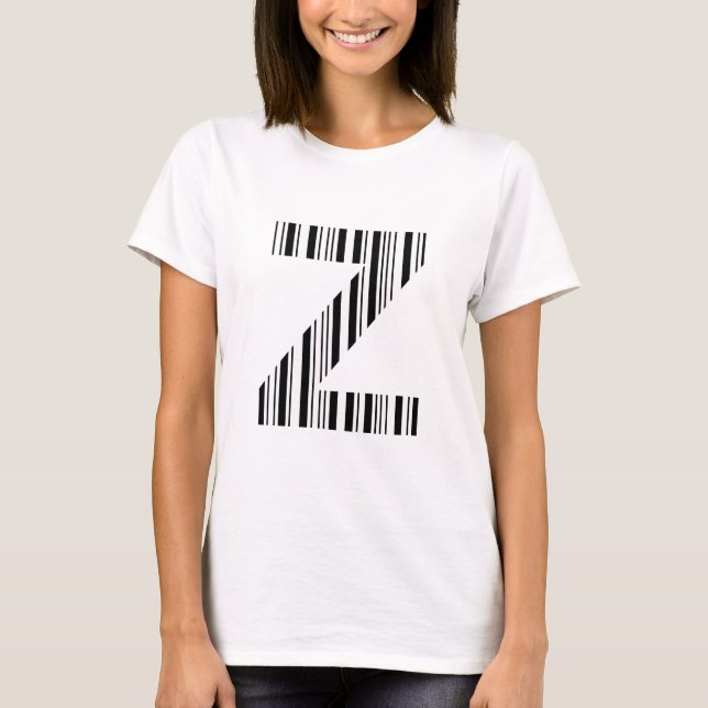 Camiseta CÓDIGO DE BARRAS LETRA Z Patrón de código de barra (Anverso)