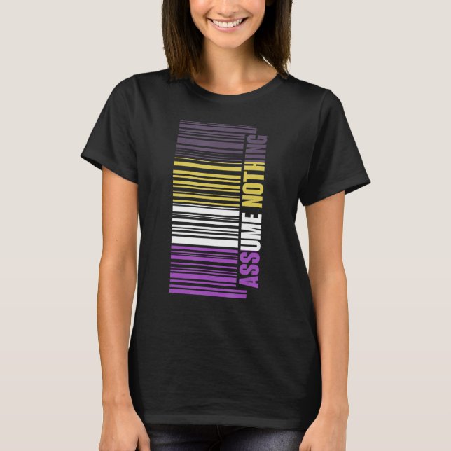 Camiseta Código de barras no género LGBTQ Queer género flui (Anverso)
