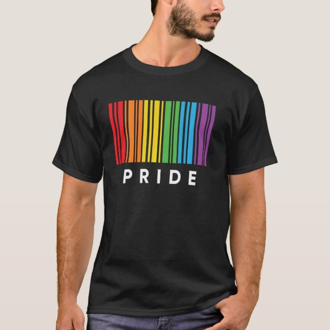 Camiseta Código de barras Orgullo Bisexual Bandera Gay Lesb (Anverso)