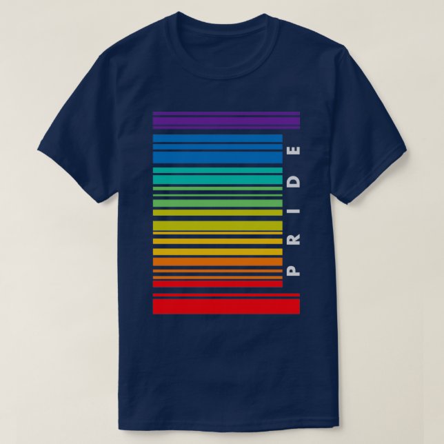 Camiseta Código de barras Retro del Orgullo LGBT 1 (Diseño del anverso)