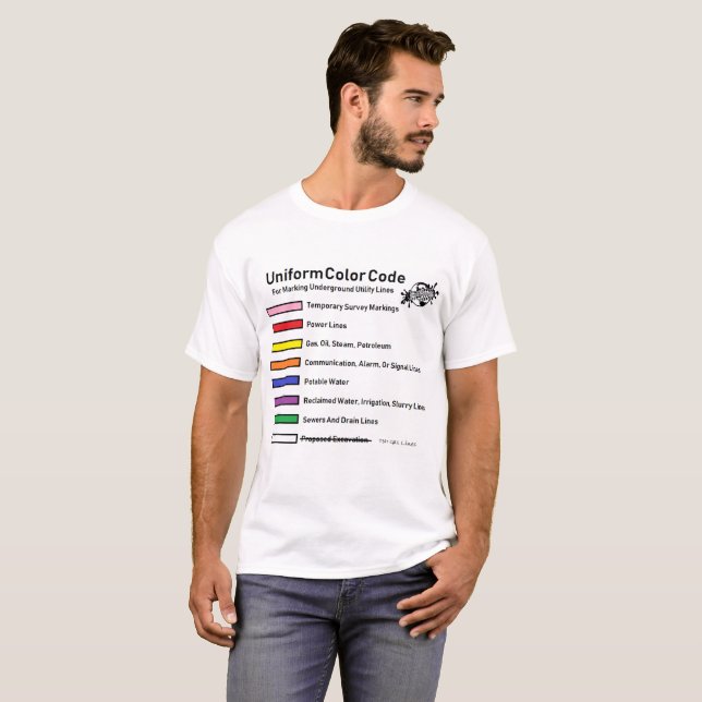 Camiseta Código de color - gas lacrimógeno (chiste) (Anverso completo)
