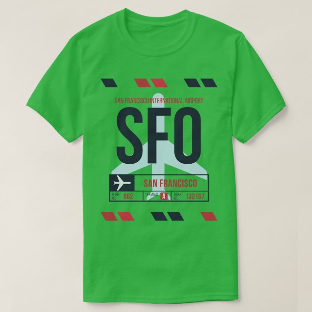 Camiseta Código de equipaje A del aeropuerto SFO de San Fra (Diseño del anverso)