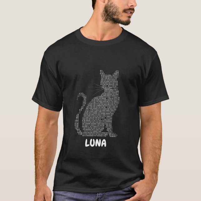 Camiseta Código de finalidad: un gato en binario (Anverso)
