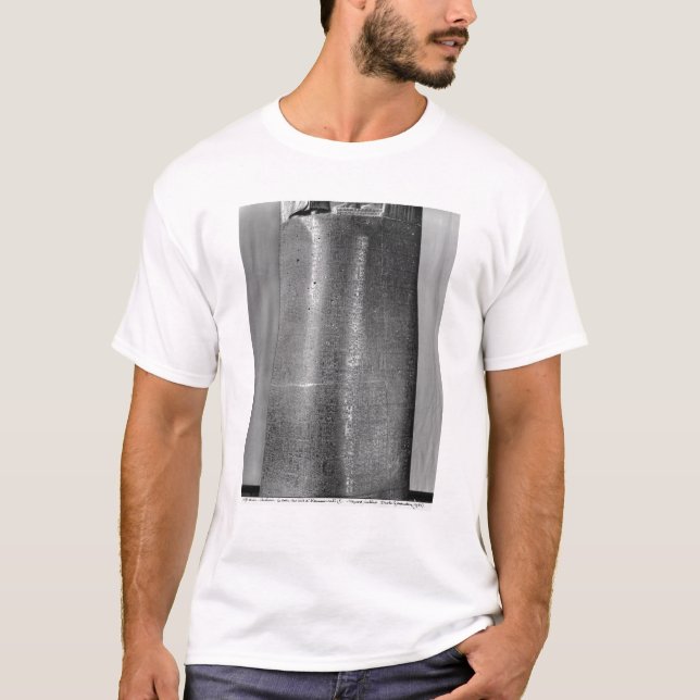 Camiseta Código de Hammurabi, detalle de la columna (Anverso)