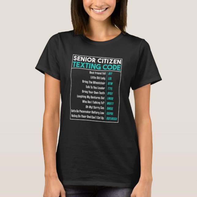 Camiseta Código de mensajería para ciudadanos mayores Jubil (Anverso)