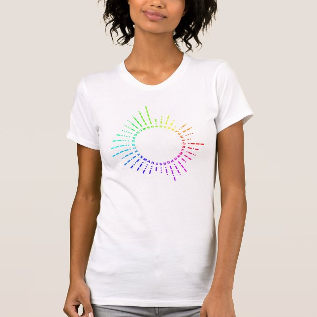 Camiseta Código de Morse Arcoiris (Anverso)
