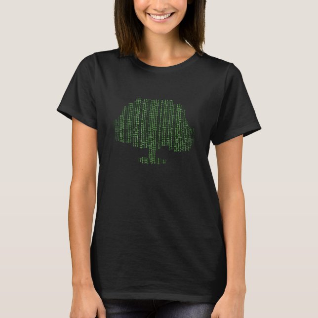 Camiseta Código de programación de árbol binario Programado (Anverso)