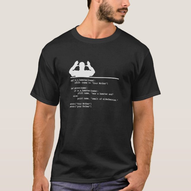 Camiseta Código de Python - Tu madre era un hámster (Anverso)