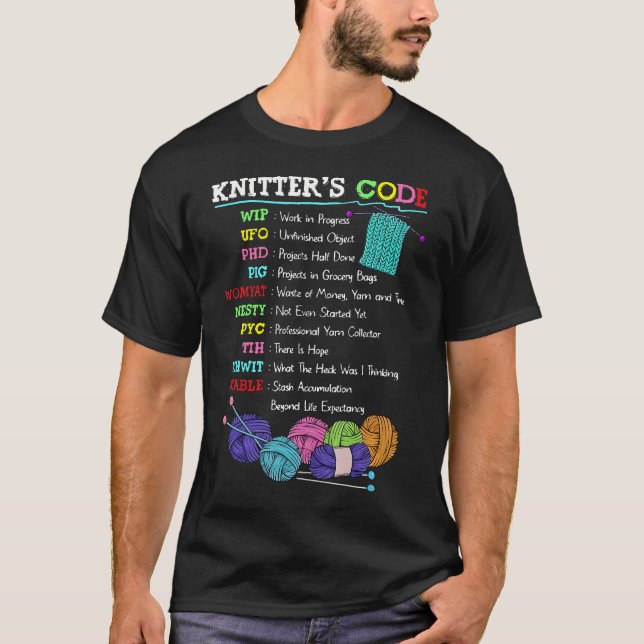 Camiseta Código De Tejedora Tejido Crochet Costurera Costur (Anverso)