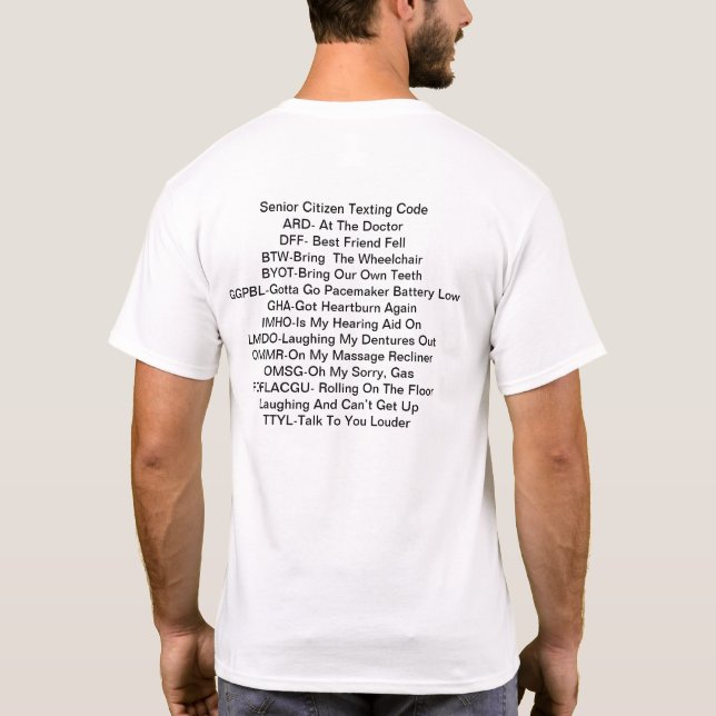 Camiseta Código de Texting del jubilado (Reverso)