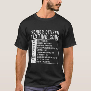 Camiseta Código de texto para adultos mayores
