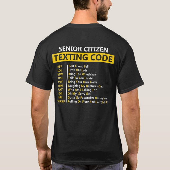 Camiseta Código de texto para adultos mayores Bff Lol Btwtt (Reverso)