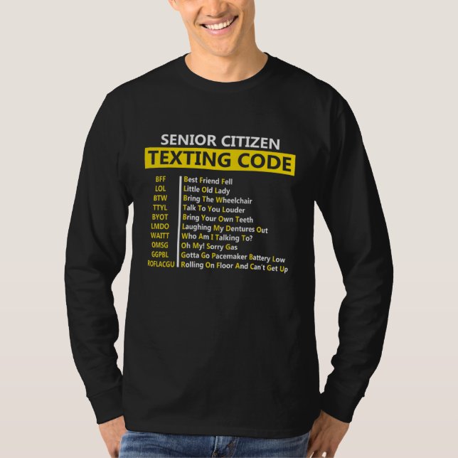 Camiseta Código de texto para adultos mayores Bff Lol Btwtt (Anverso)
