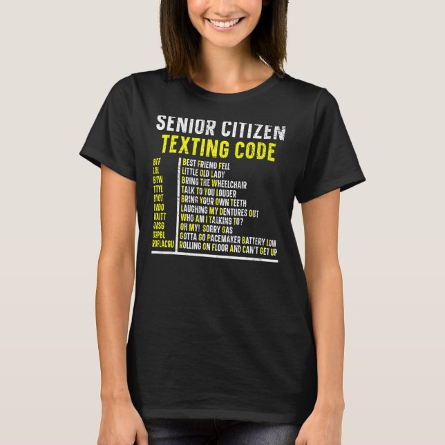 Camiseta Código de texto para adultos mayores Humor para ad (Anverso)