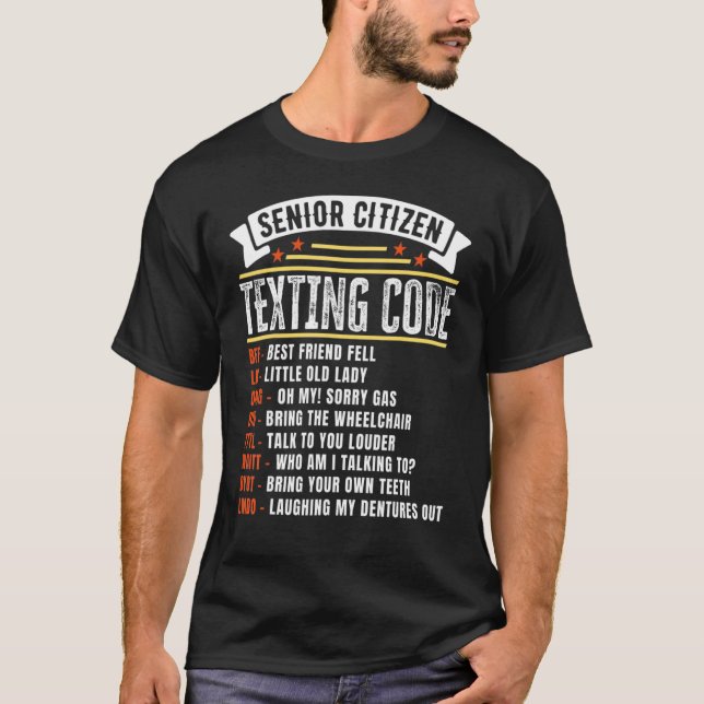 Camiseta Código de texto para el abuelo 1 para el ciudadano (Anverso)
