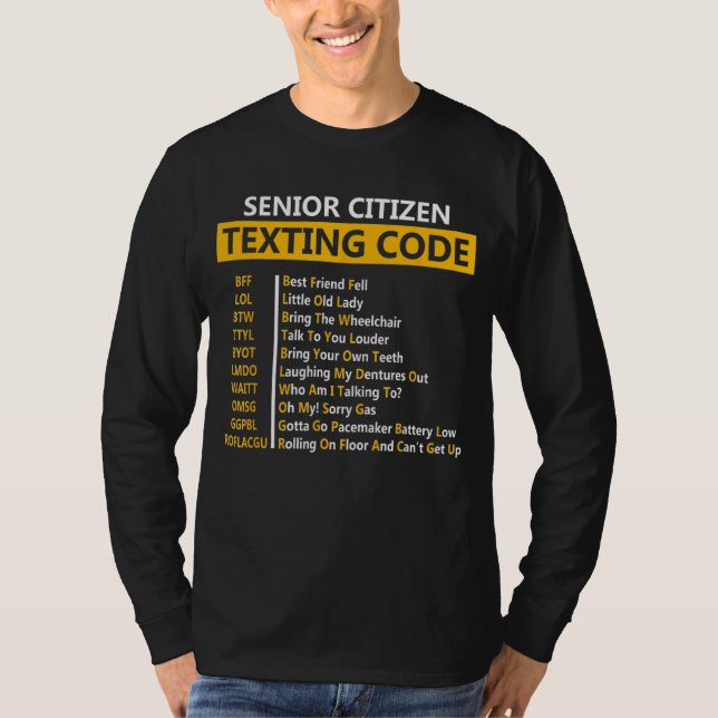 Camiseta Código de texto para el abuelo del anciano (Anverso)