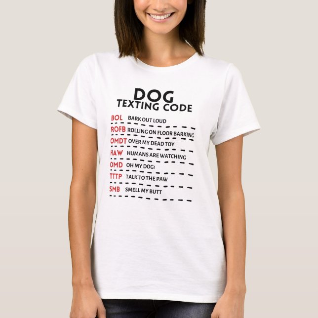 Camiseta Código de texto para perros (Anverso)