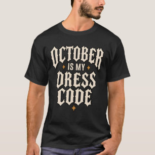 Camiseta Código de Vestimenta Gótico de Halloween de Octubr